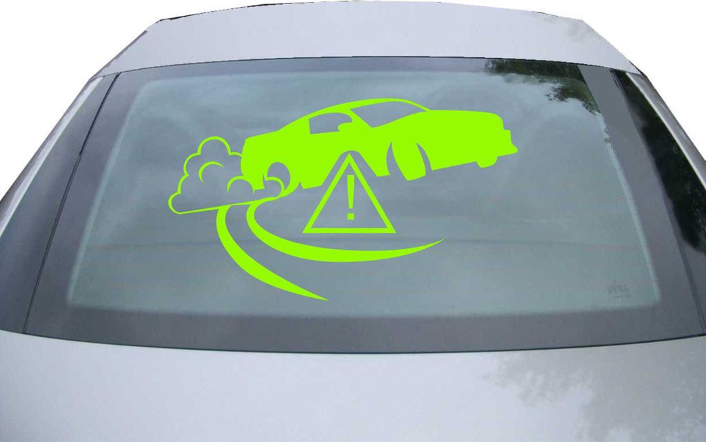 Indigos UG - Aufkleber Heckscheibe & Motorklappe DE2846 - neongrün - 600x347 mm - Achtung Drift King - Auto Scheiben Fenster Heckklappe Tuning Rac...