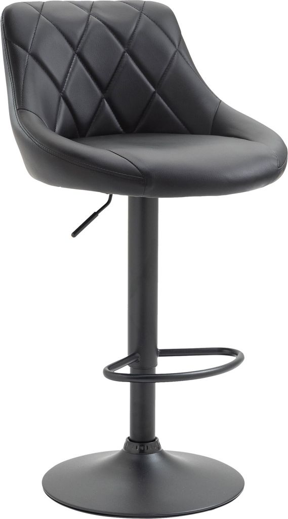 CLP Barhocker Lazio höhenverstellbar und 360 Grad drehbar schwarz Gestell Farbe schwarz