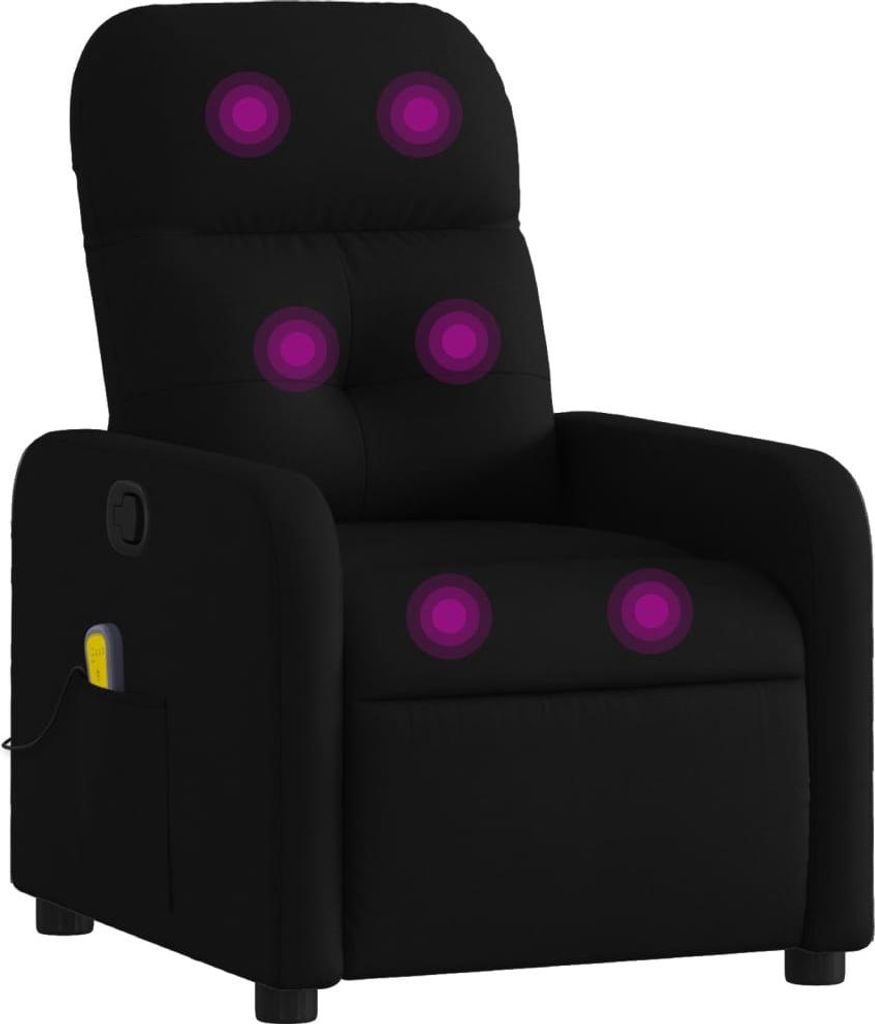 Massage-Relaxsessel, schwarzer Stoff