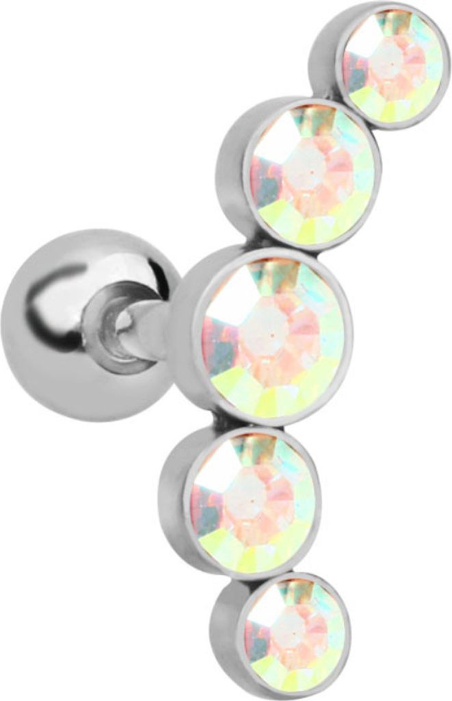 1 Stück Damen Strass Knorpel Helix Tragus Ohrstecker Ohrring Piercing Schmuck-AB Mehrfarbig