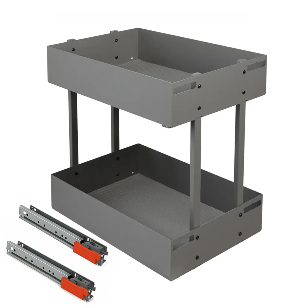 Armoire de cuisine coulissante 2 étages rail Blum 300 mm Anthracite