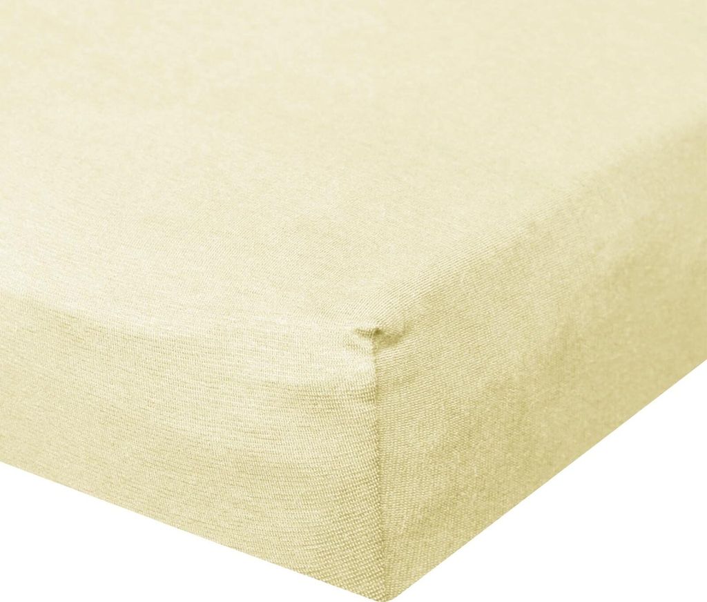 Bettwaren-Shop Jersey Spannbetttuch Ultra-Stretch 200x220 - 220x240 cm natur