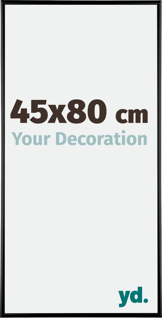 Bilderrahmen, 45x80 cm, Schwarz Hochglanz, Aluminium, Kent