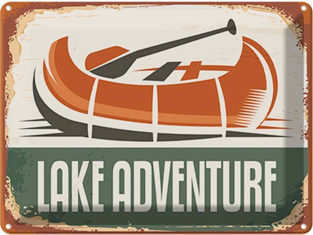 vianmo Blechschild 30x40 cm lake adventure Outdoor Camping