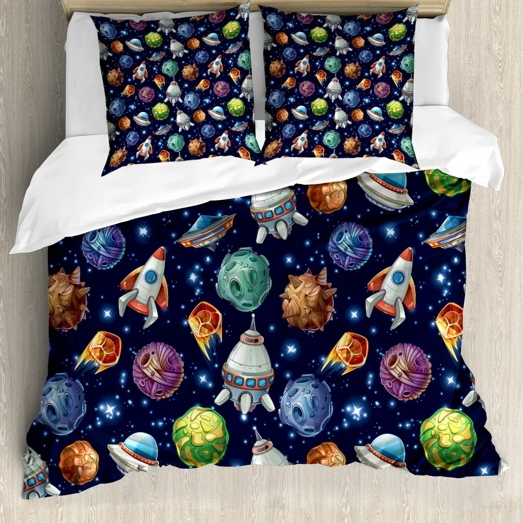 Dormi tra le Stelle: Copripiumino UFO ABAKUHAUS Multicolore 155x220