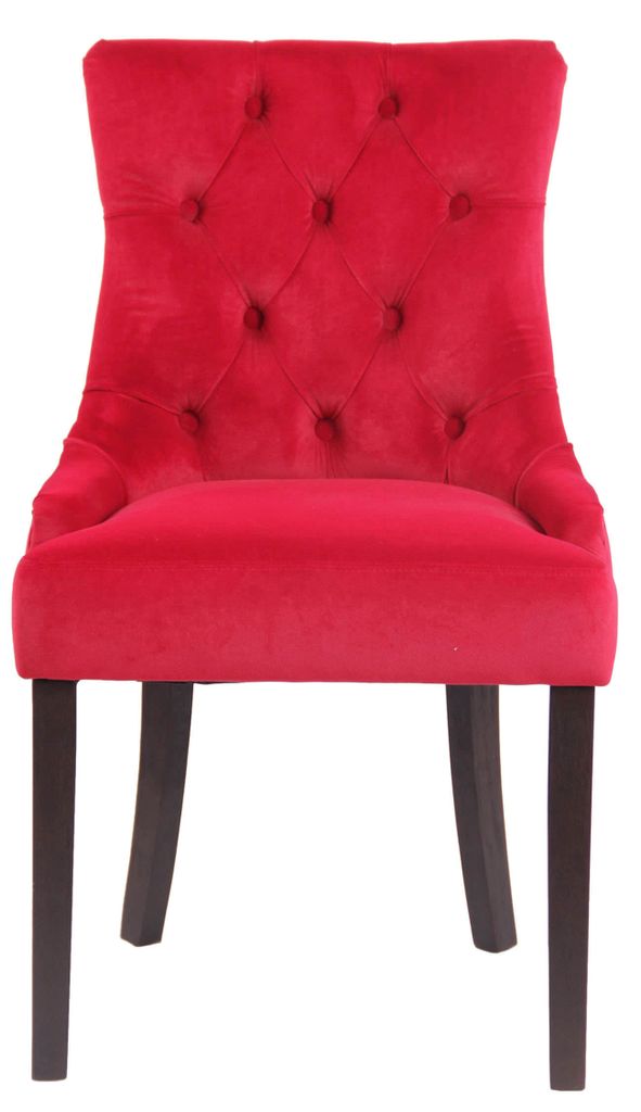 4er Set Esszimmerstühle HLO-CP29 Samt antik rot