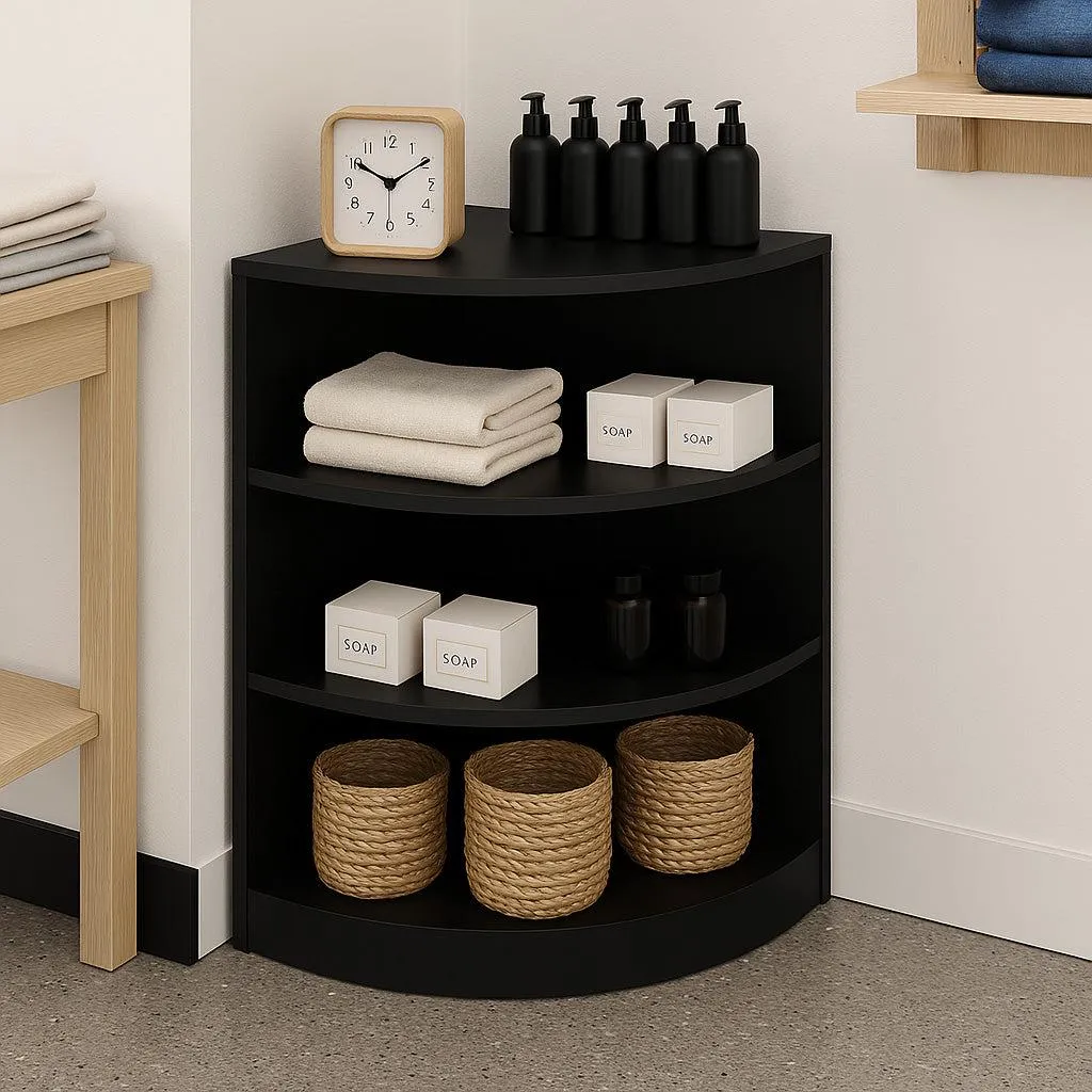 Étagère de présentation d'angle noire pour aménagement de magasin - 4