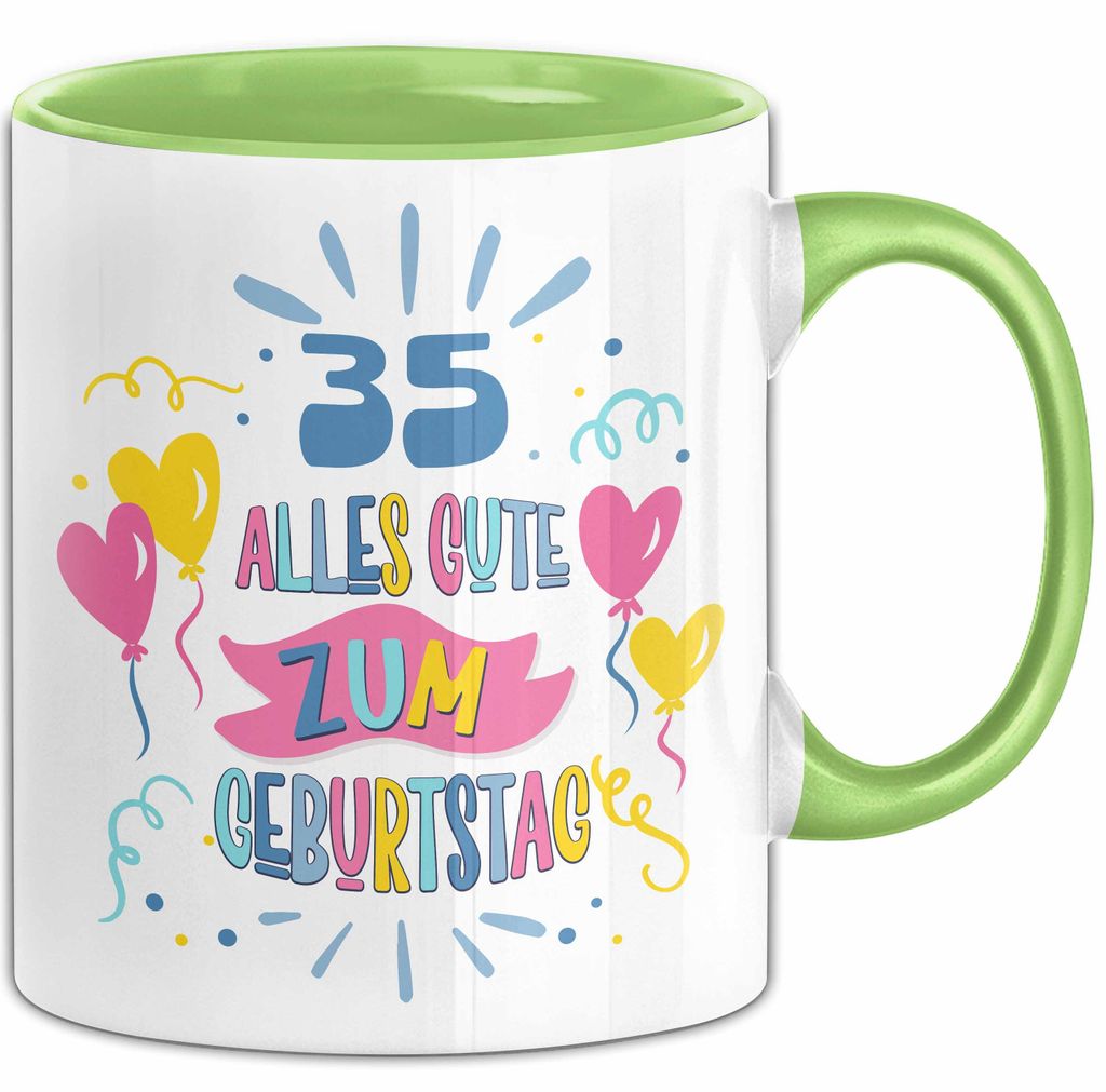 35. Geburtstag Tasse Geschenk Männer Frauen Lustig Alles Gute Zum Geburtstag 35er Geburtstags Grüße Geschenkidee (Grün)