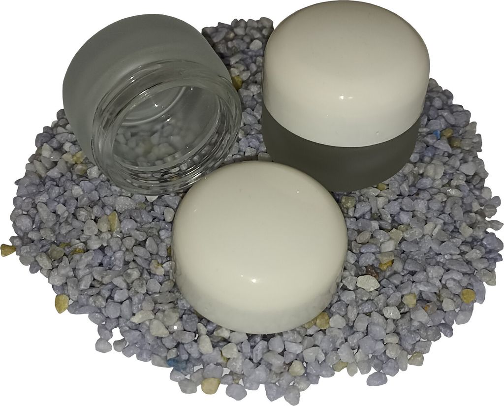 5 x Designer Glas Tiegel Jula 15ml Geldosen Leer