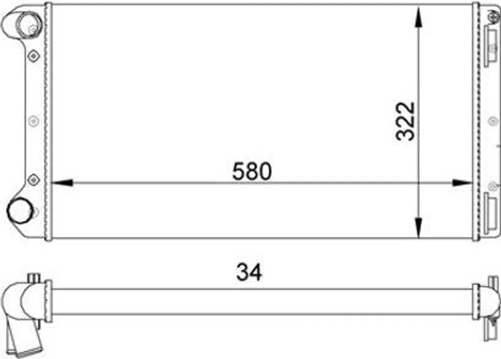Radiateur de Refroidissement Moteur pour Lancia Musa et Fiat Punto