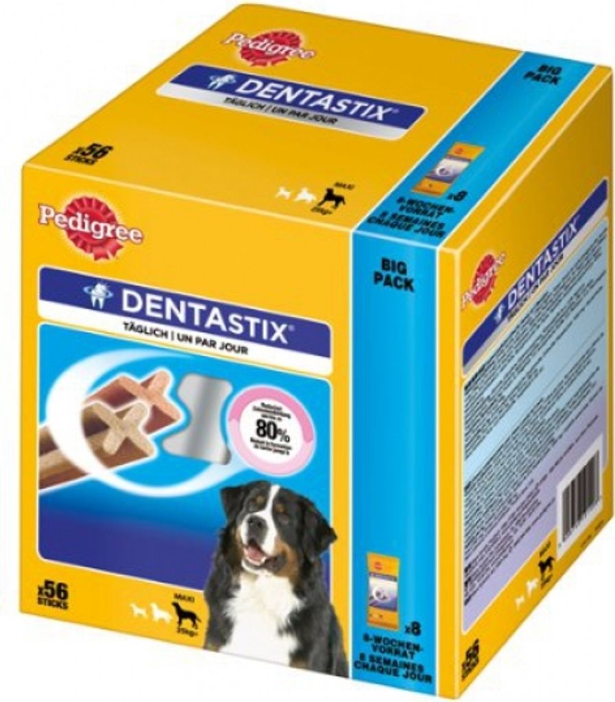 Pedigree Dentastix Large Kausnack Hund Zahnpflege DentaStix für große Hunde, Big pack 56 Sticks