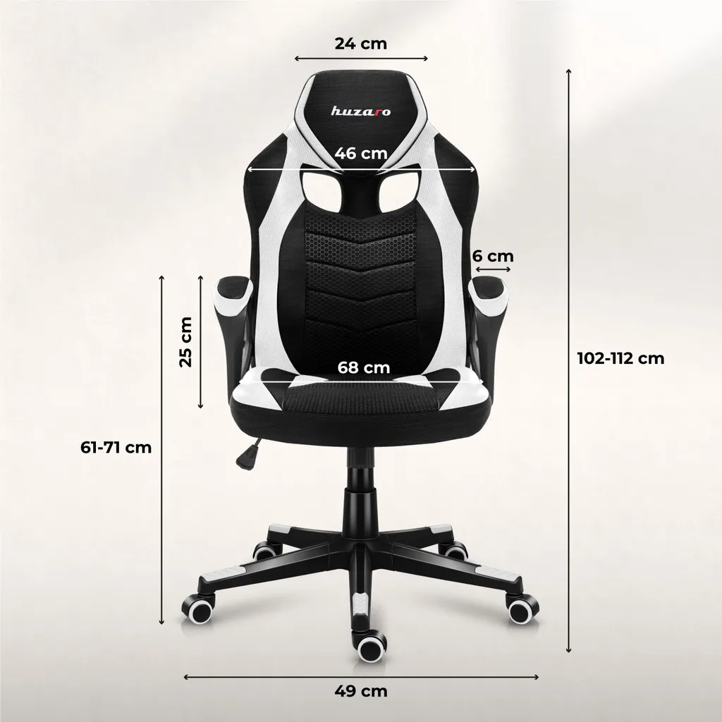 Huzaro Force 2.5 White Mesh Gaming Chair - 8