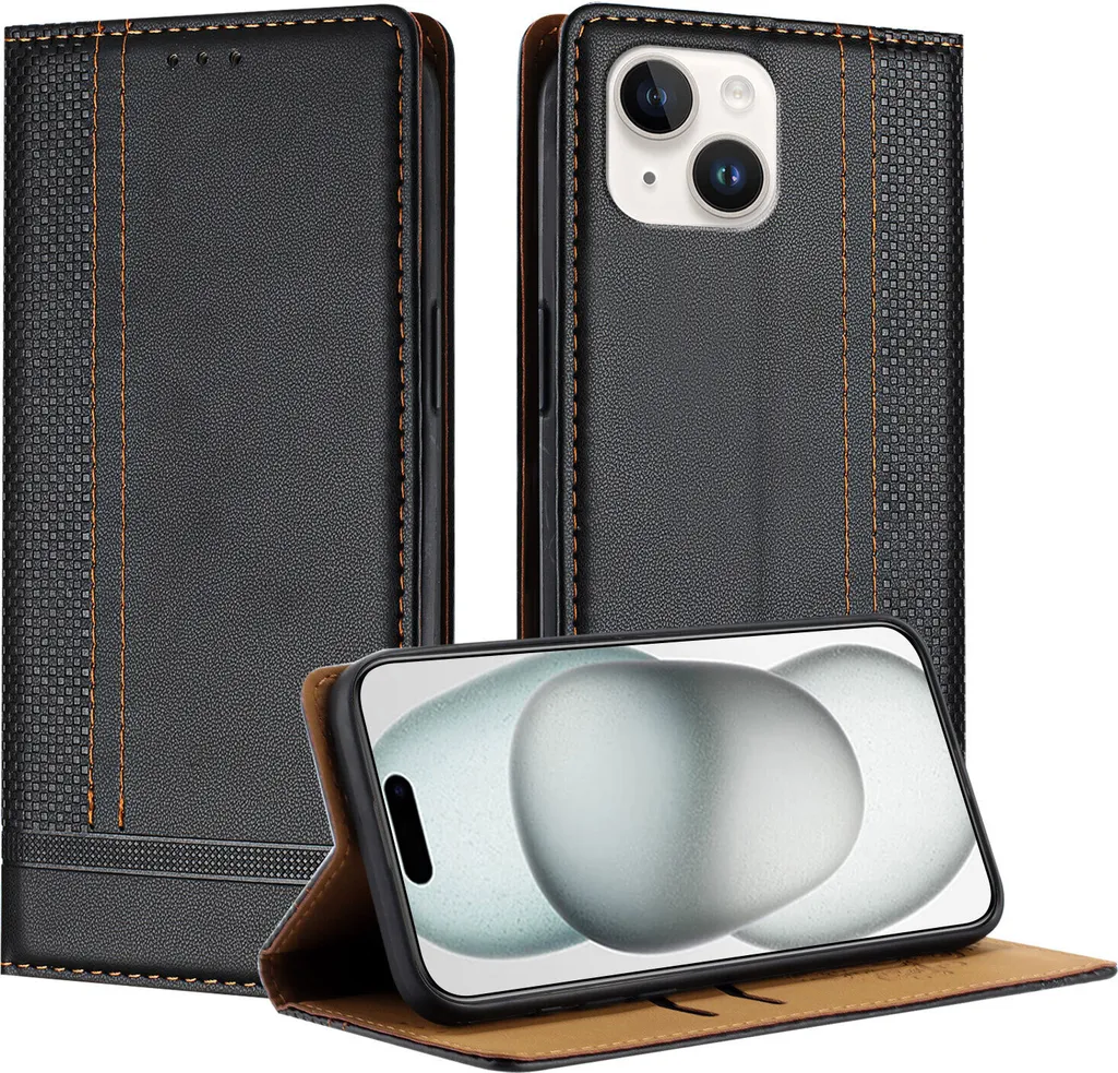Custodia Business iPhone 13 Pelle Nera - Supporto Video Professionale