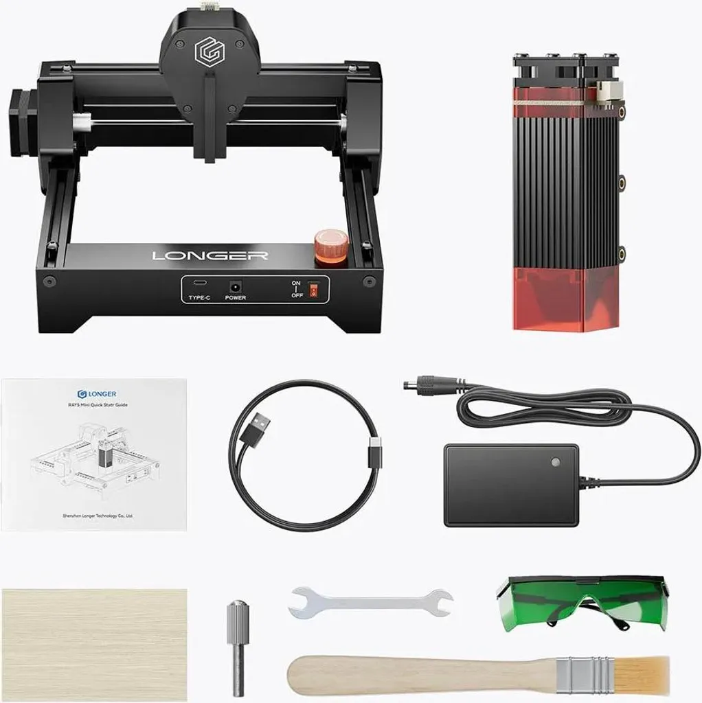 Mini machine de gravure laser portable RAY5 2,5W pour bois et cuir
