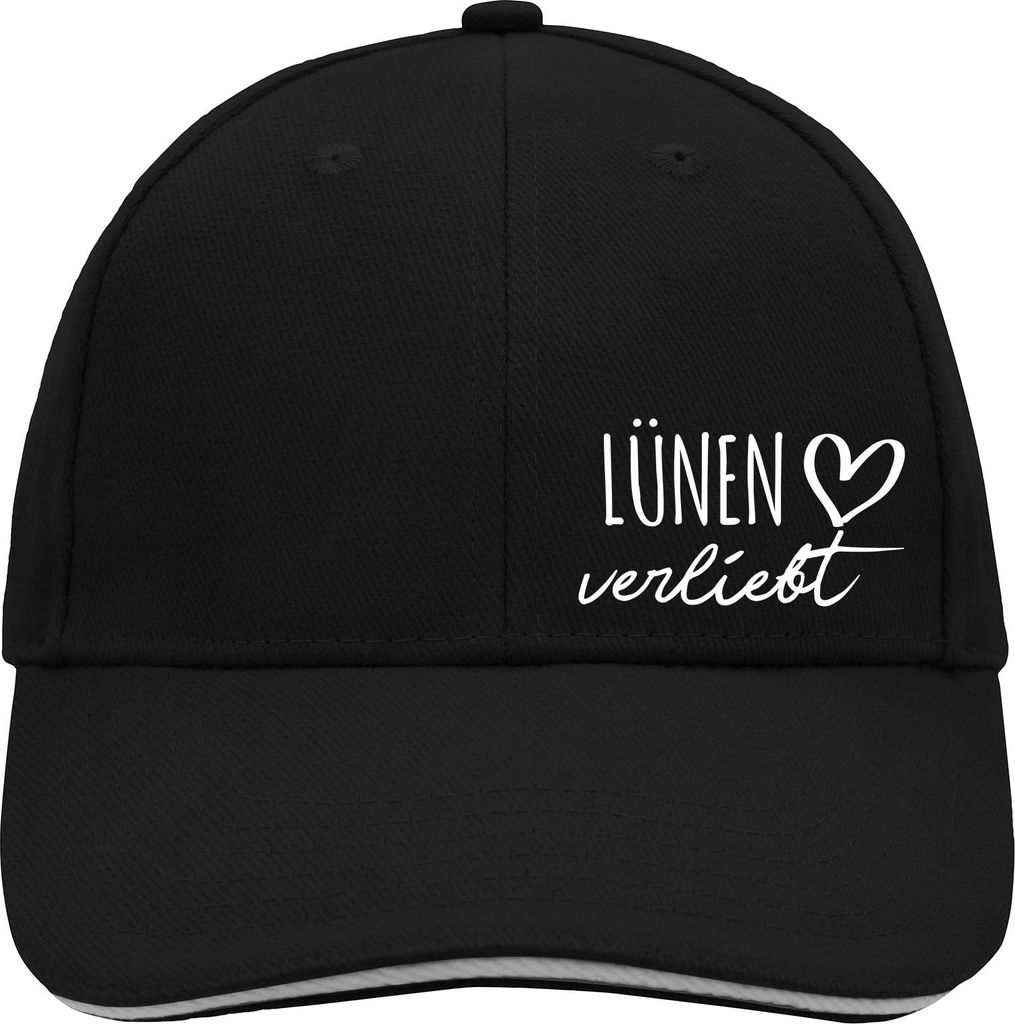 Huuraa Cappy Mütze Lünen verliebt Black/Light Grey Baumwolle 6-Panel Kappe Geschenkidee