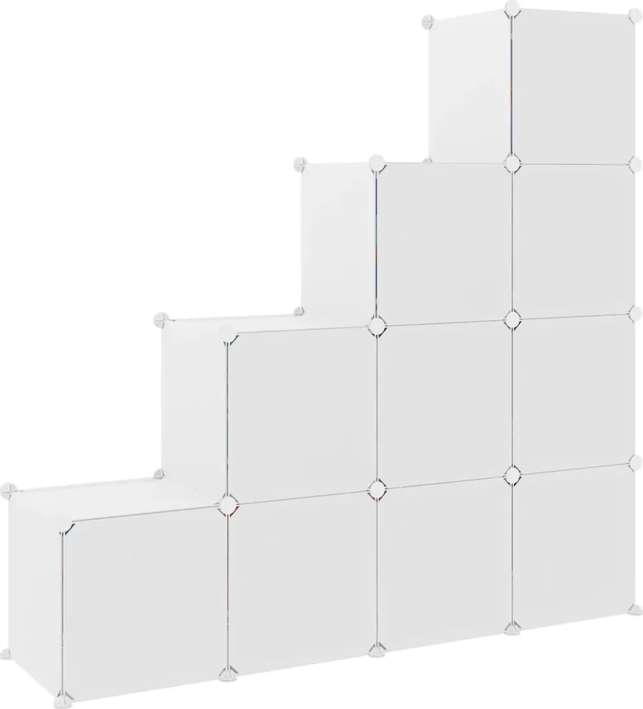 Étagère modulable 10 compartiments en PP blanc haute densité pour enfant