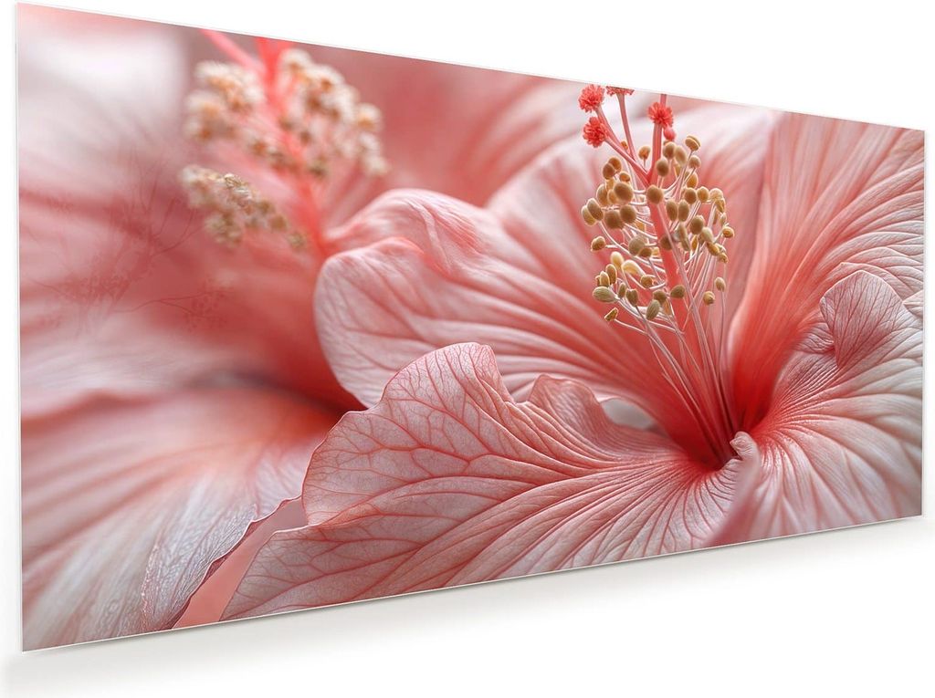 Glasbild 80x40cm in XXL für Wohnzimmer, Schlafzimmer Motiv Blumenzauber