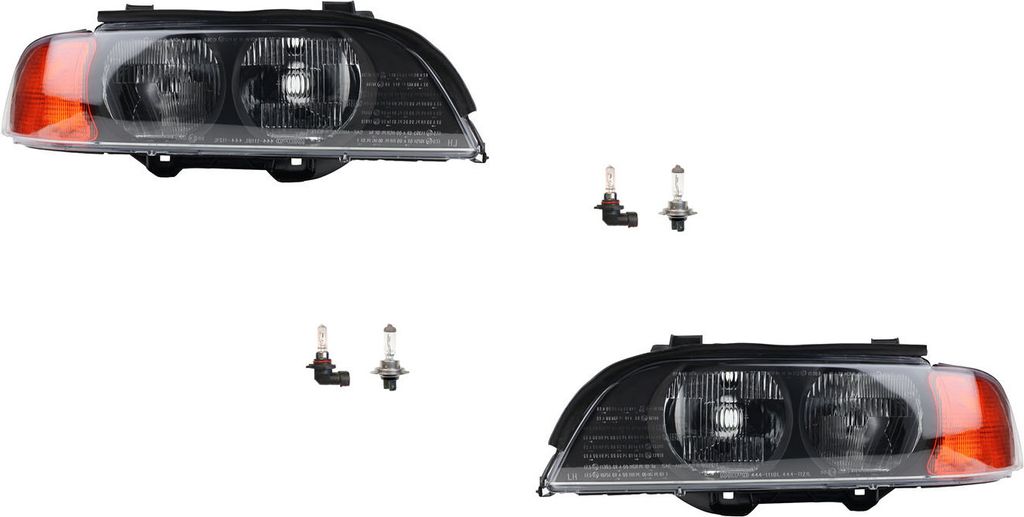 Johns, Scheinwerfer Halogen passend für BMW 5er E39 95- 00 mit H7 HB3 Satz Links Rechts 63128362463 8362463 63128362464 8362464