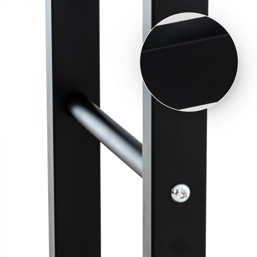 Support bois et métal noir Keri 125 cm, structure mobile renforcée - 5