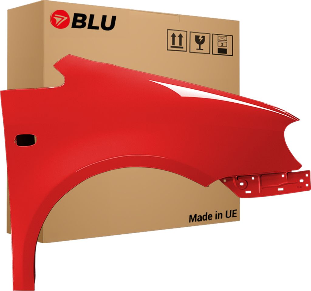 BLU Kotflügel Passend für VW Volkswagen Caddy III 3 2K LY3D Rechts Rot TornadoRot | 2004-2010 | Vorderseite Vorne | Lackiert | Einbaufertig