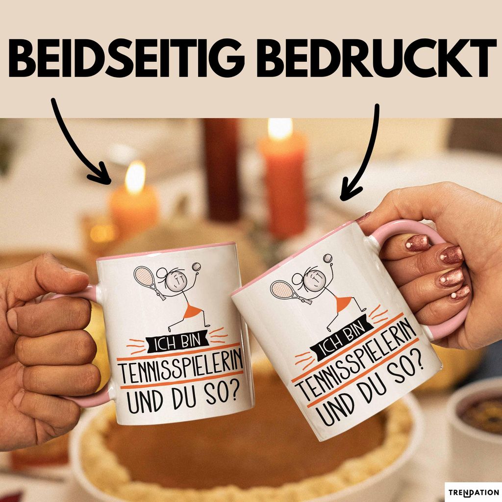 Tennisspielerin Tasse Geschenk Ich Bin Tennisspielerin Und Du So Geschenkidee Lustiger Spruch Becher (Rosa)