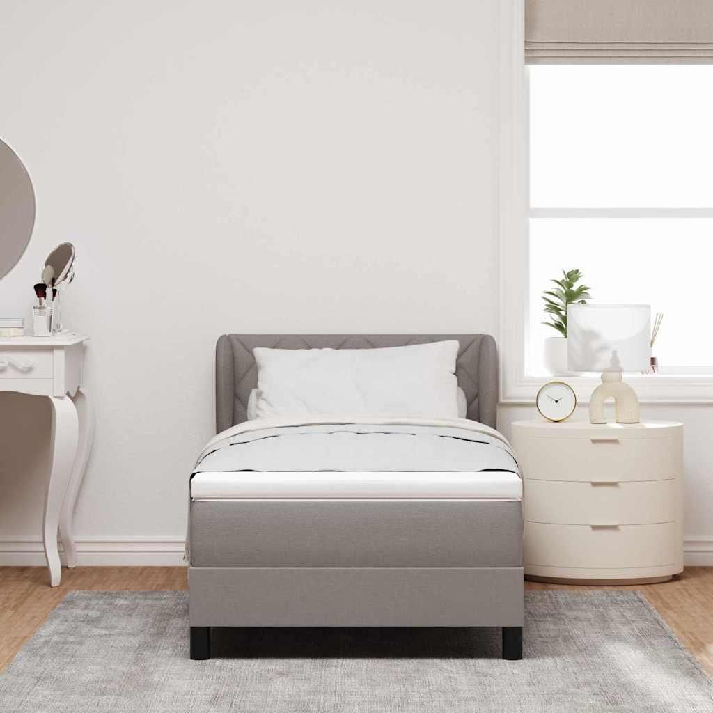 Maison Exclusive - Boxspringbett mit Matratze mit Kopfteil Taupe 90 x 190 cm Stoff