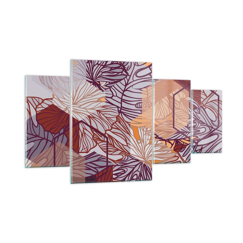 Bilder auf glas - Blatt Pflanze Blume - 160x90cm - Glasbilder - Wandbilder - Kunstdruck - zum Aufhängen bereit - Wanddekoration aus Glas - Glas Bi...
