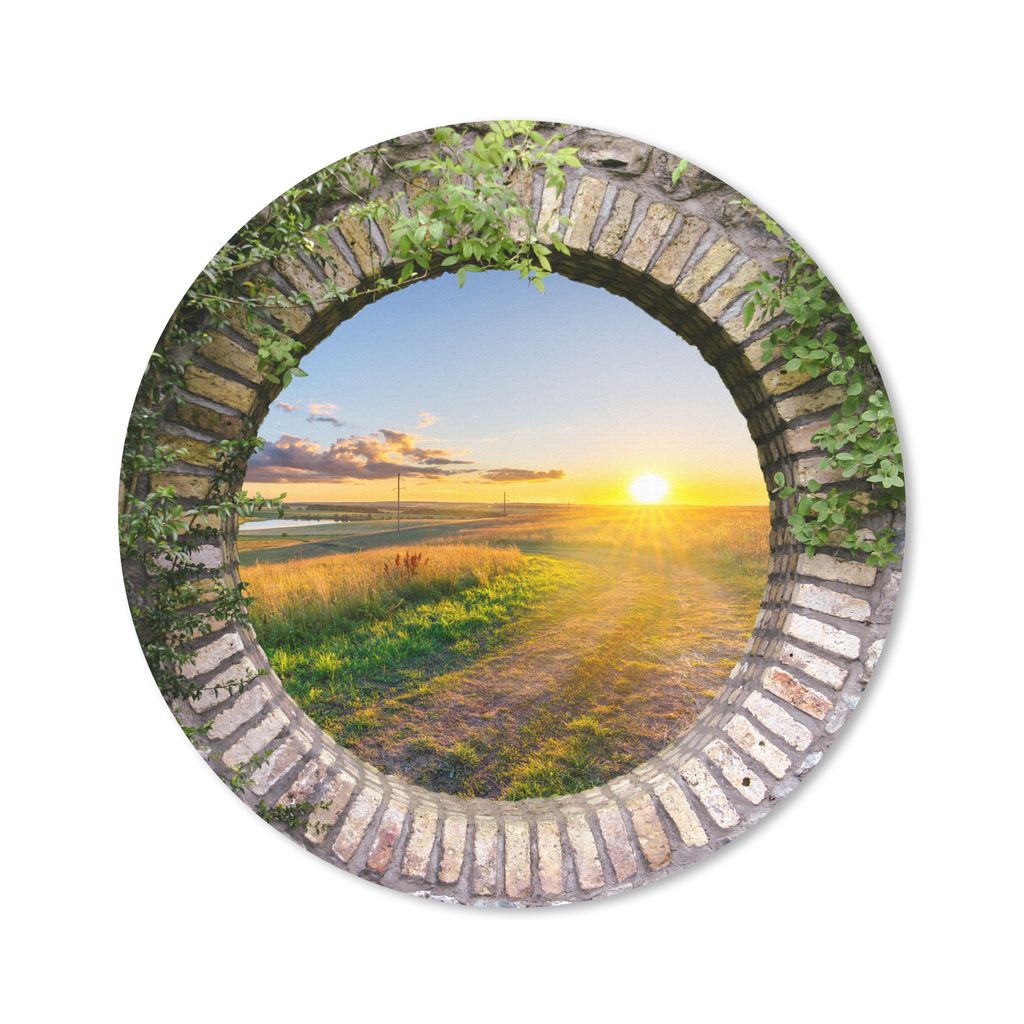 MuchoWow Mauspad Mousepad Landleben - Ausblick - Sonne 40x40 cm - Mousepads - Maus Mat - Pad - Mausunterlage - Schreibtisch Accessoires