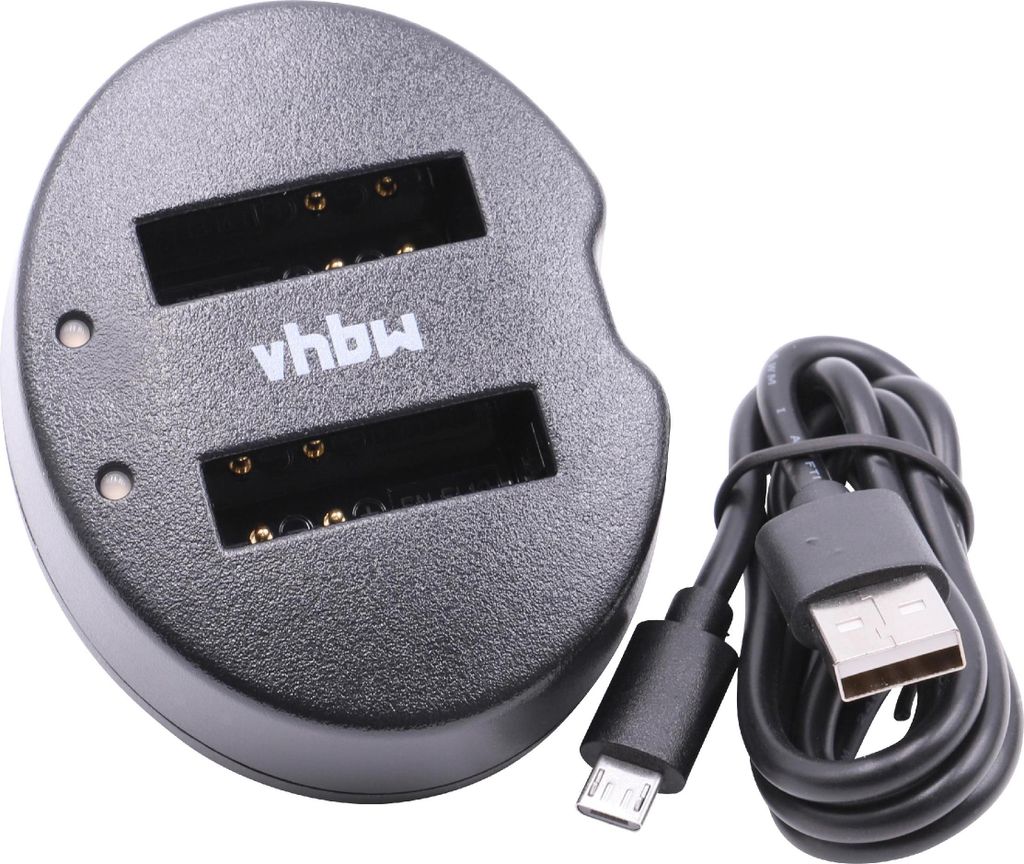 vhbw Dual Micro-USB Ladegerät kompatibel mit Nikon Coolpix Produktbild 