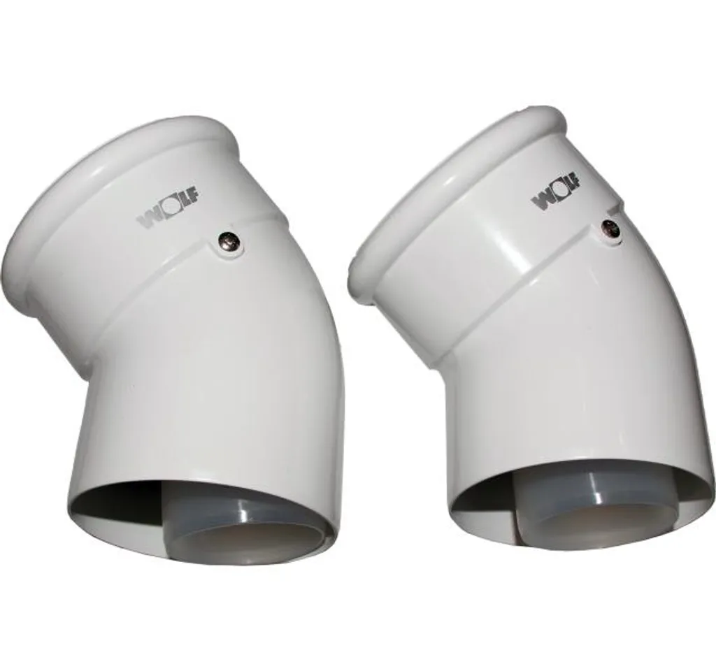 Coude Wolf DN60/100 45° blanc - Anti-fuite et montage facile x2