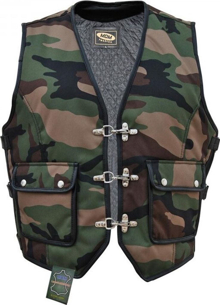 Bikerweste in camouflage Kutte Textilweste(L)
