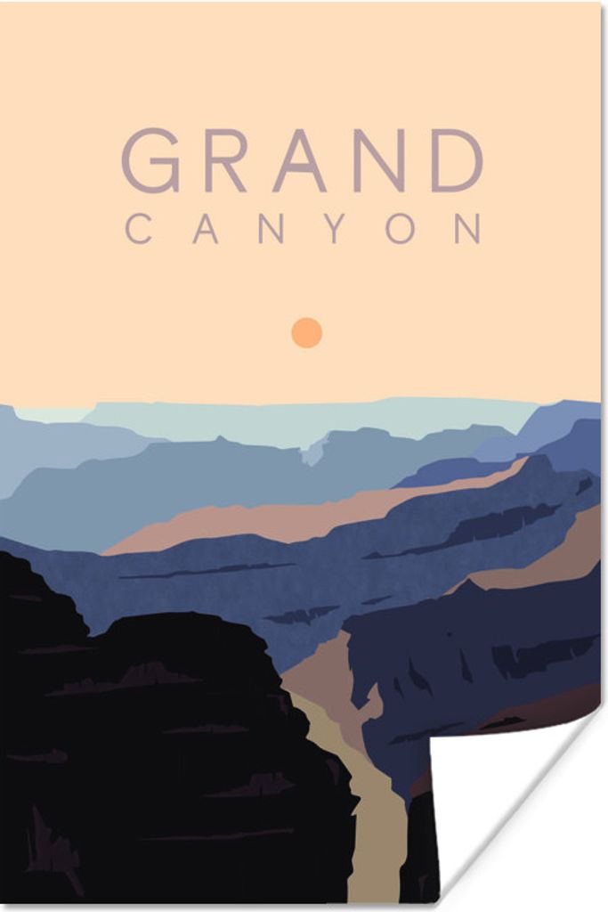 MuchoWow Poster Arizona - Grand Canyon - USA - Illustration 80x120 cm - Papierdruck