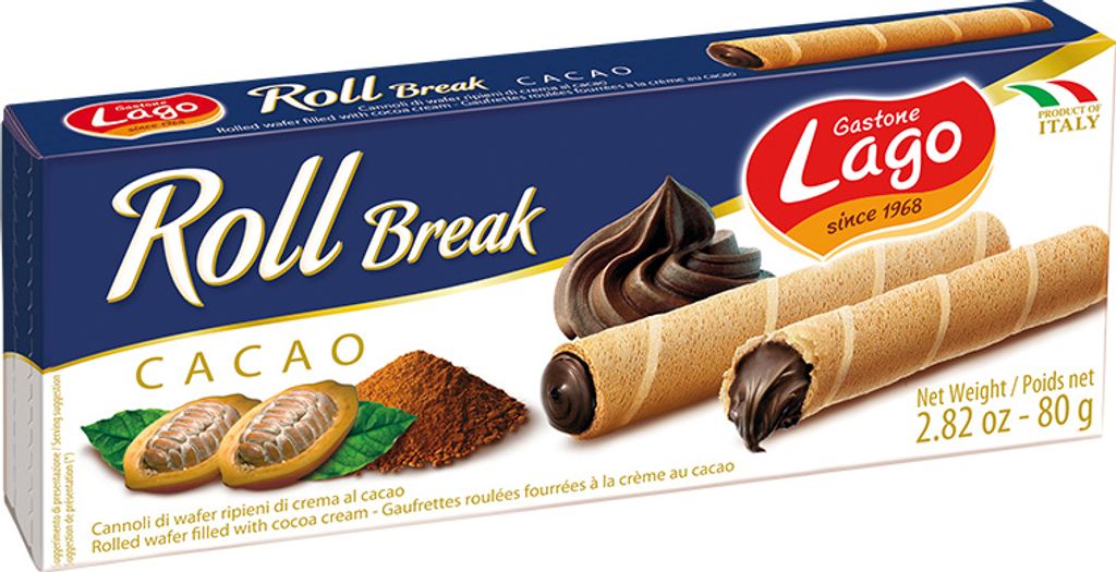 Roll Break Kakao-Sahne-Kekse 80g - Lago Produktbild 