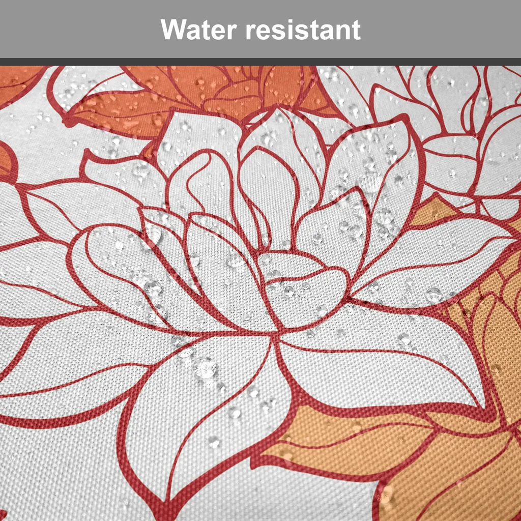 ABAKUHAUS Rivestimento arancione per sedie da sala da pranzo, Blooming Lotus Leaves, cuscino decorativo impermeabile con cinturini per sedie da cucina, 40 cm x 40 cm, confezione da 4, arancione salmone rubino - 3