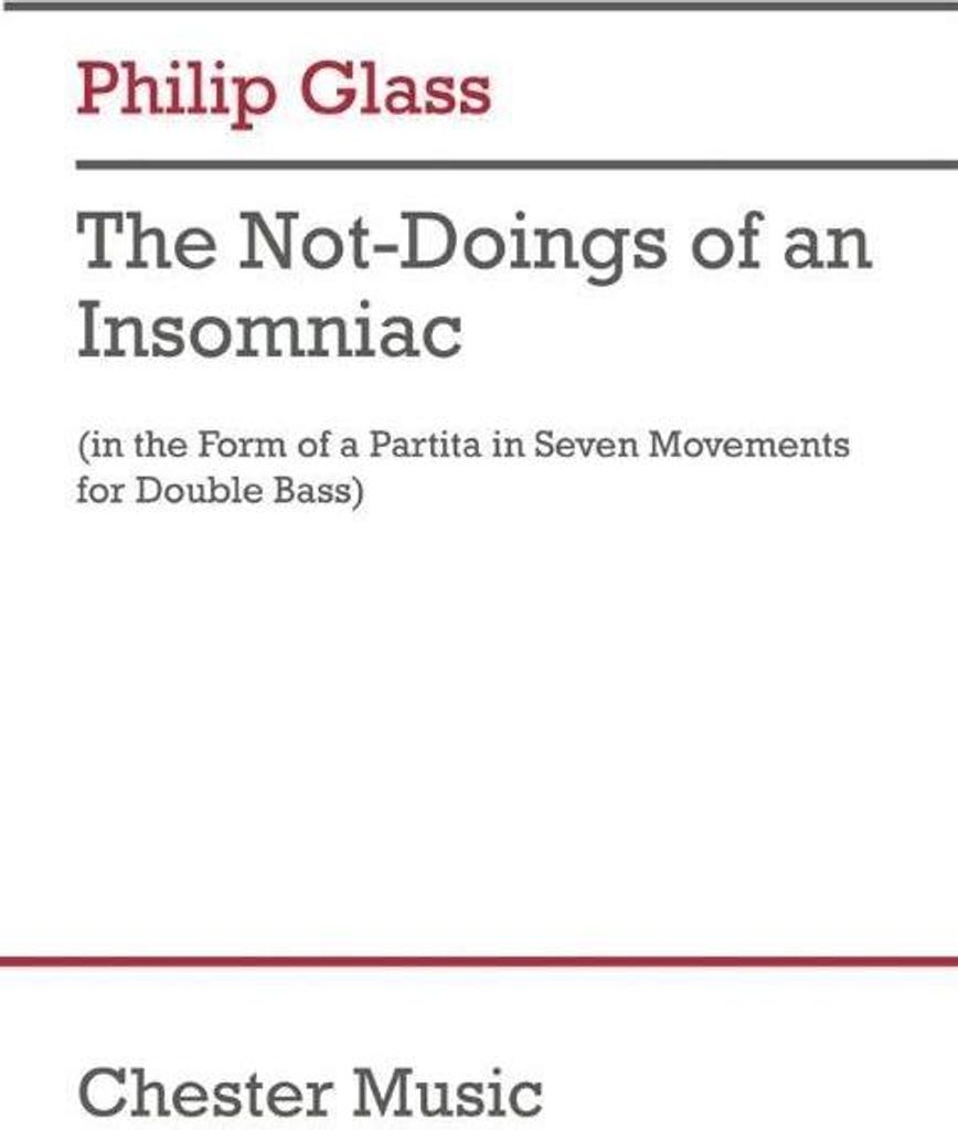 The Not-Doings of an Insomniac: Partita for Double Bass and Poetry Reader