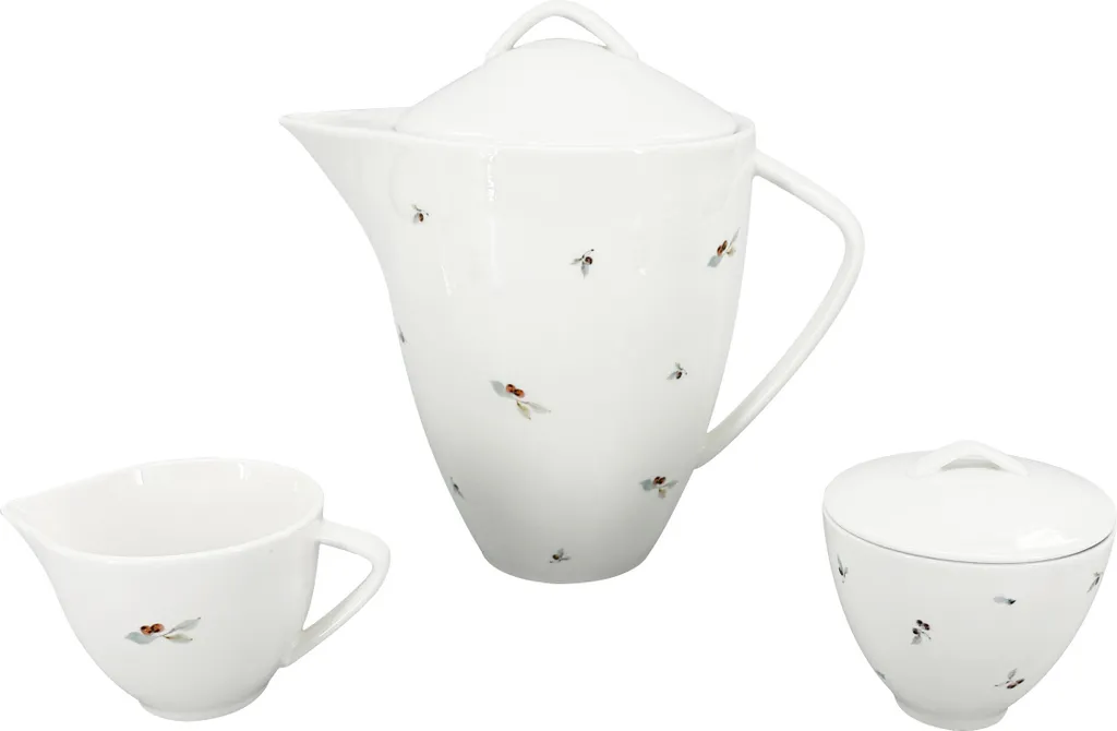 Set da Tè Frutti di Bosco in Ceramica - Teiera 1.6L e Accessori Country