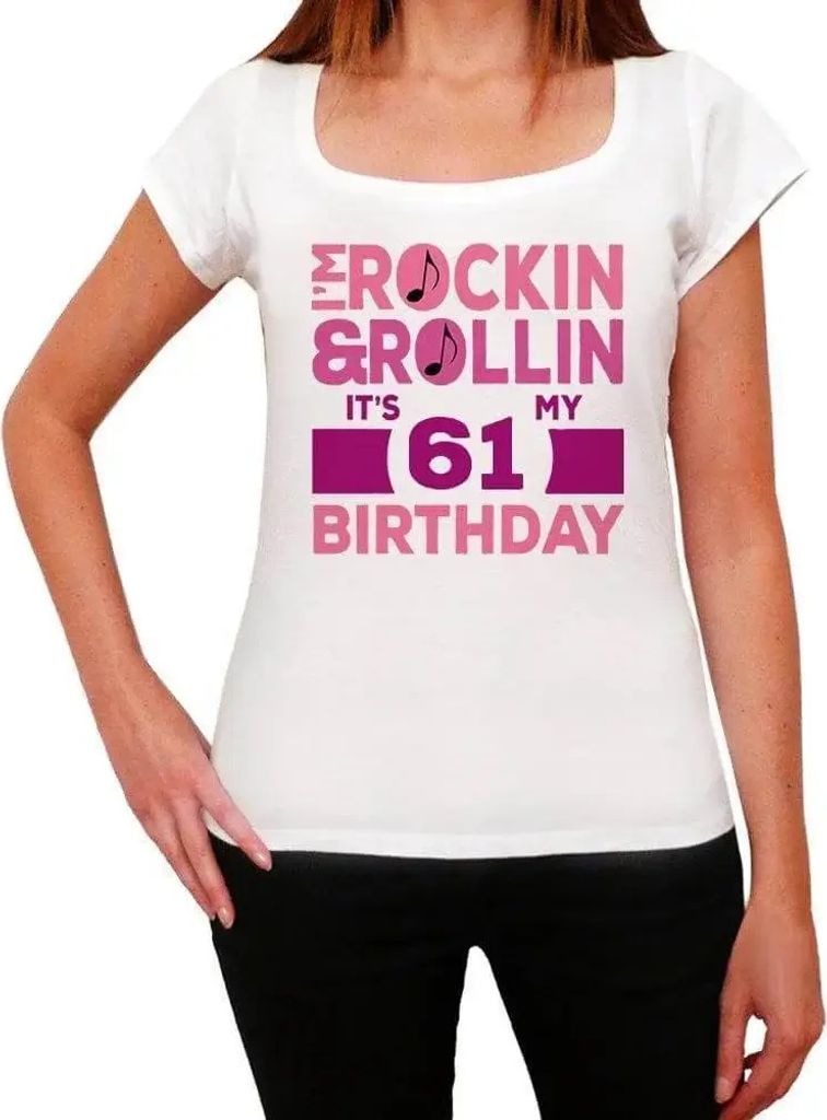 Damen Grafik T-Shirt Rockin' & rollin' es ist mein Geburtstag 61 – Rockin' & Rollin', It's My Birthday 61 – Geschenk 61. Geburtstag Jahrestag 6...