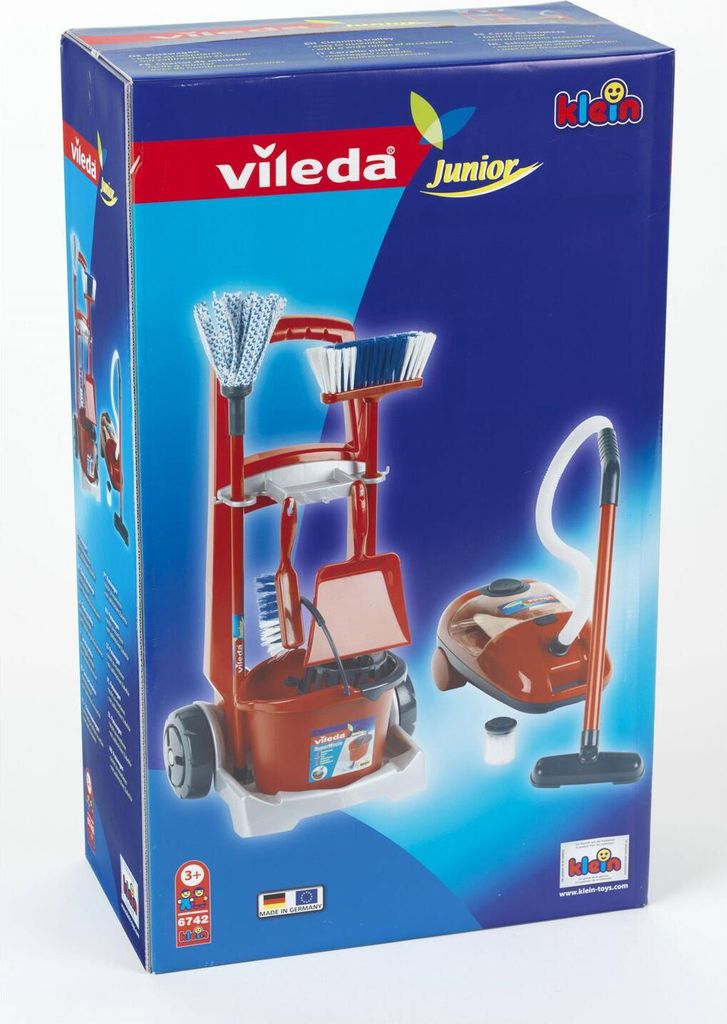 Theo Klein Vileda cleaning trolley + vakuum cleaner - Rot Produktbild 9