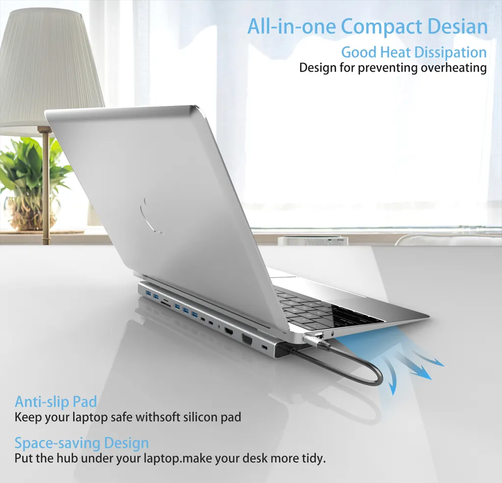 Docking Station USB-C 14 in 1 INF: Triplo Display 4K e 100W PD - 7