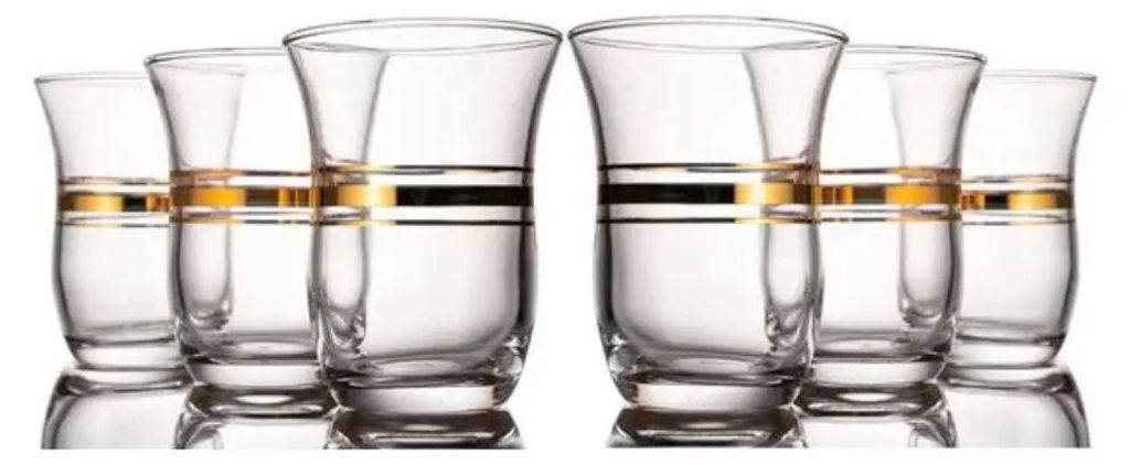 Pasabahce Cihangir Teegläser gold 6er-Set, 95 ml, 5,5 x 7,5 Produktbild 