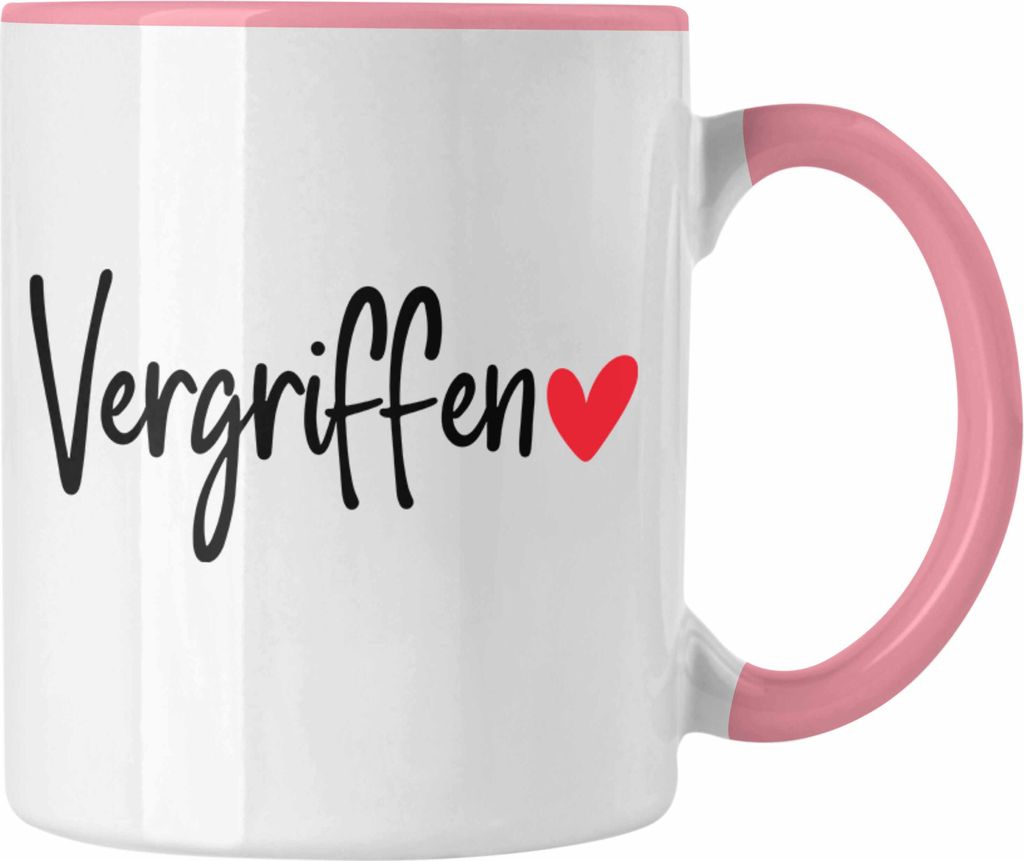 Trendation - Tasse Vergirffen Geschenk Valentinstag Geschenkidee für Freund oder Freundin (Rosa)