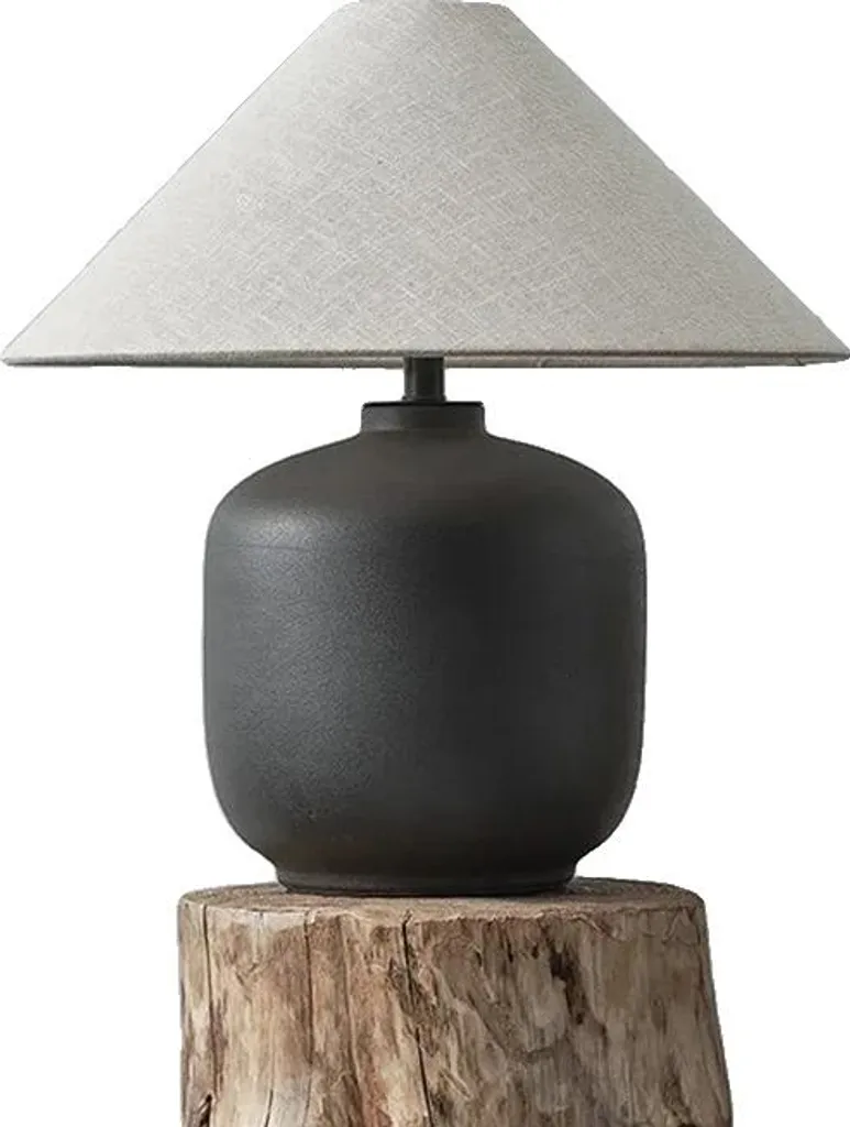 Lampe de table en céramique Wabi Sabi beige de salon - Modèle Kyoto