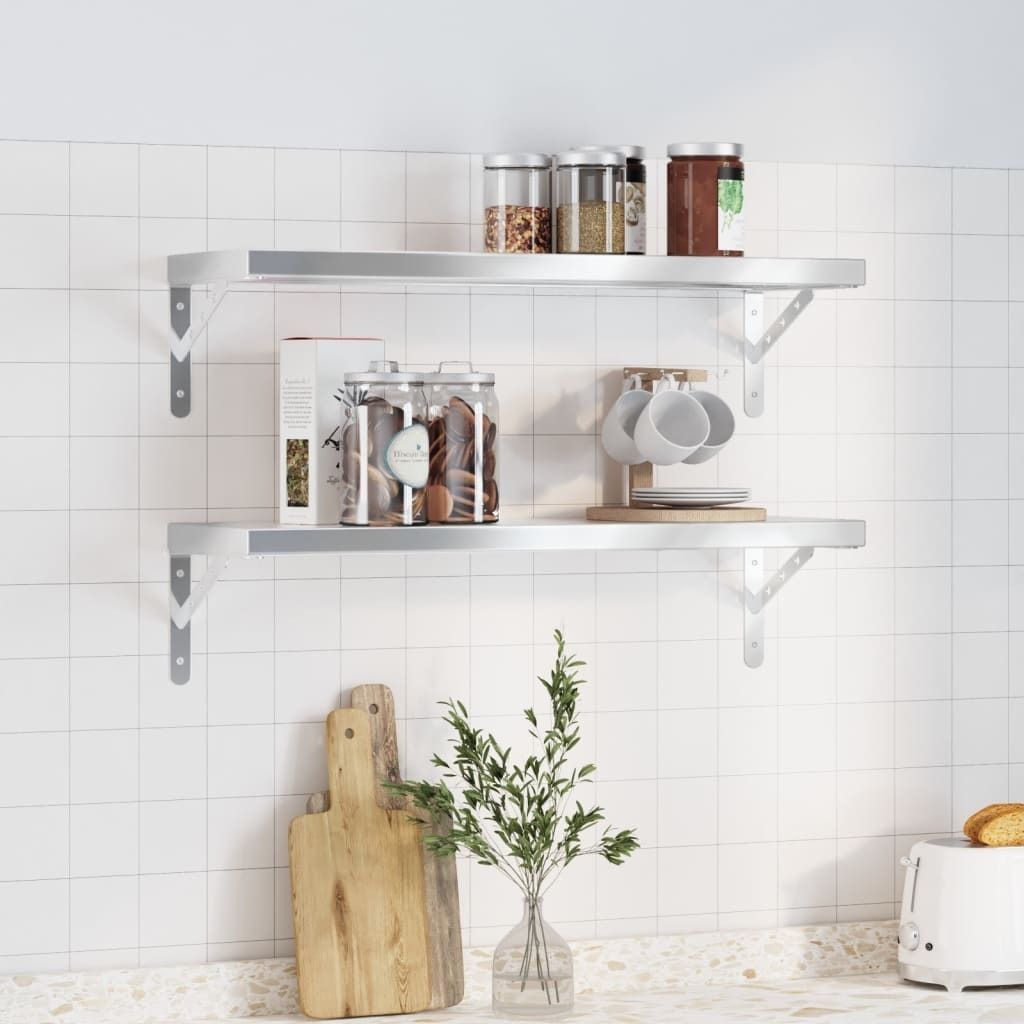 Maison Exclusive - Wandregale 2 Stk. 75x23,5 cm Silbern Edelstahl