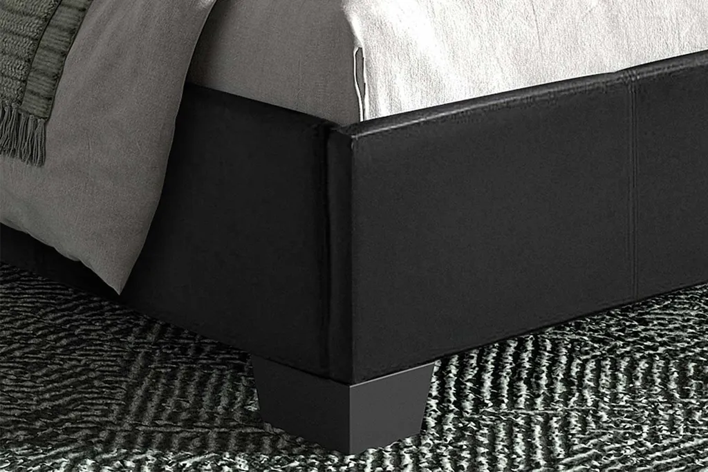 Lit double Miro 140x200 noir - Structure design avec cadre robuste - 6