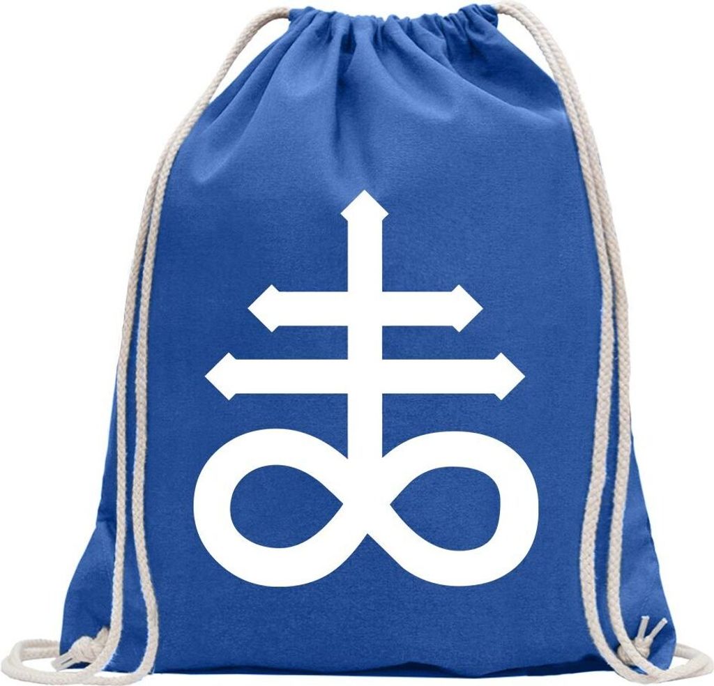 Kiwistar - Turnbeutel - royal - The Leviathan Cross - Fun Rucksack Sport Beutel Gymsack Baumwolle mit Ziehgurt