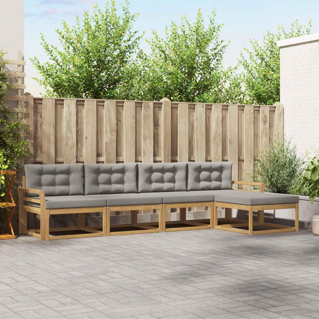 Möbel Outdoor-Sofagarnitur 4 pcs Weiß und Hellgrau PolyesterGartensofas - Gartensofas c2534