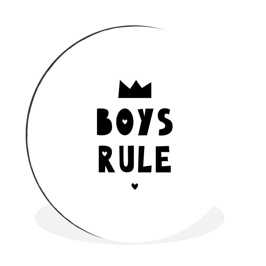 MuchoWow Aluminium Wandkreis Jungen regieren - Zitate - Sprichwörter - Kinder - Jungen Ø 60 cm Wanddeko Modern Wohnzimmer - Wand Kreis - Wandbi...