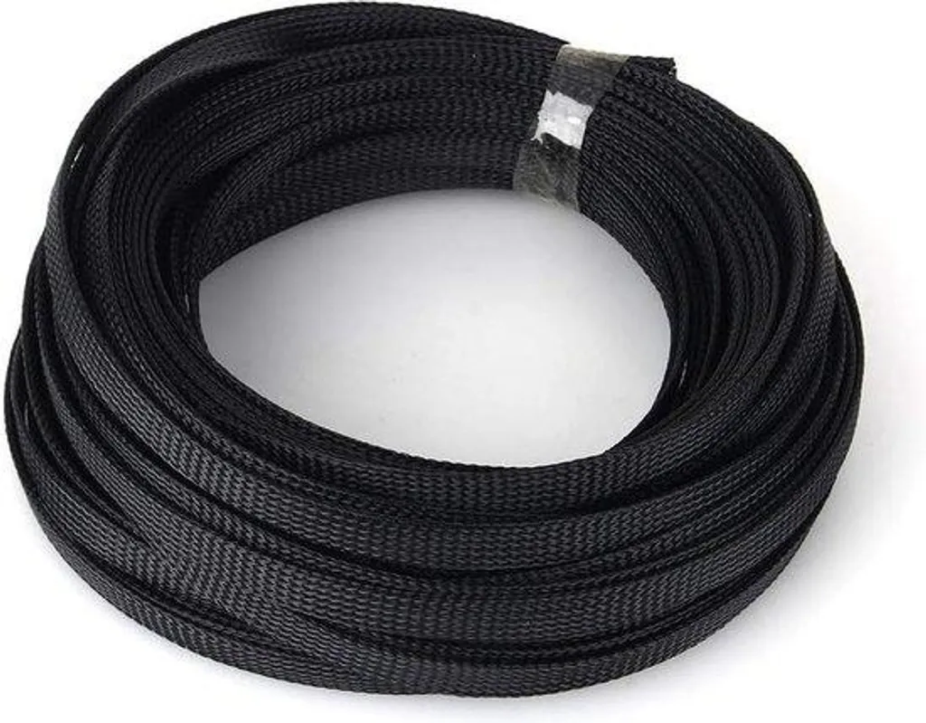 Gaine pour câble informatique et TV de 6mm tressée en PET noir