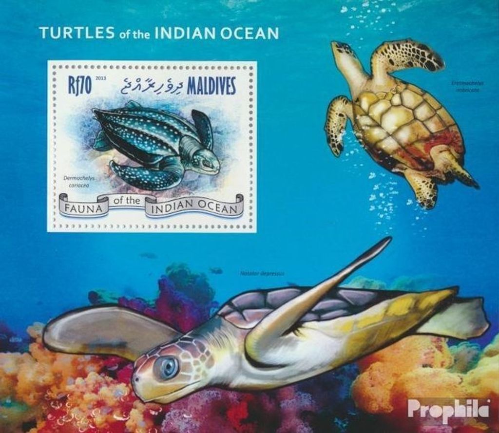 Briefmarken Malediven 2013 Mi Block 640 (kompl. Ausg.) postfrisch Schildkröten