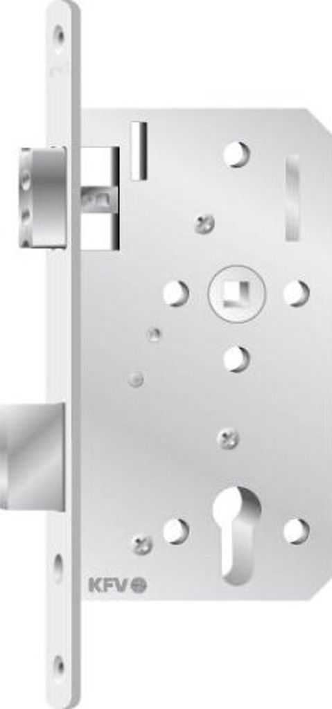 KFV Magnet Einsteckschloss Türschloss 116-1/2-PZW universal Nuss 8 mm Dornmaß 55 mm Stulp 18 mm Niro matt 3475260